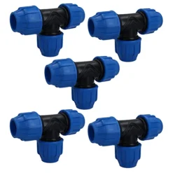 25 X 25 X 25mm MDPE Tee T-Piece Water Pipe Fitting Coupling Connector 5pk