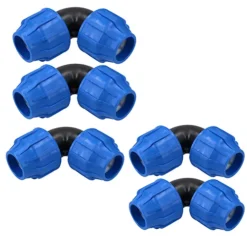 32 X 32mm MDPE Elbow 90 Degree Compression Coupling Fitting Connector 5PK
