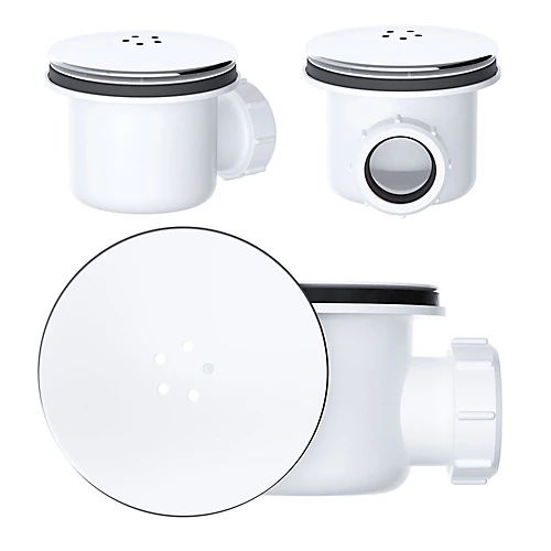 90mm Chrome Hi-Flo Fast Flow Shower Tray Waste Trap With Removable Cover 3 90mm Chrome Hi-Flo Fast Flow Shower Tray Waste Trap With Removable Cover