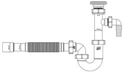 Aniplast 6/4 Inch X 40mm Kitchen Sink Drain Waste Trap With Flexible Part Dishwasher Input -Klim Heating Shop aniplast 6 4 inch x 40mm kitchen sink drain waste trap with flexible part dishwasher input0642896613027 02c MP