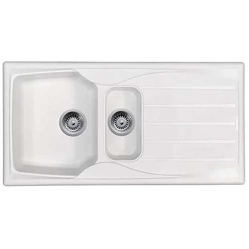 Astracast Sierra 1.5 Bowl Reversible White Kitchen Sink With Basket Waste Kit 3 Astracast Sierra 1.5 Bowl Reversible White Kitchen Sink With Basket Waste Kit