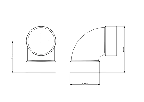 Be Modern Vertical Black Flue Pipe (L)195mm (Dia)122mm 5 Be Modern Vertical Black Flue Pipe (L)195mm (Dia)122mm - Image 3