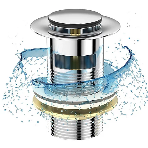 BELOFAY Pop Up Basin Waste Slotted Click Clack Bathroom Sink Plug In Chrome Finish - Modern Sink Waste Kit With Overflows 3 BELOFAY Pop Up Basin Waste Slotted Click Clack Bathroom Sink Plug In Chrome Finish - Modern Sink Waste Kit With Overflows