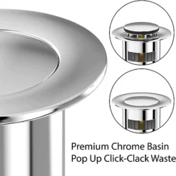 BELOFAY Pop Up Basin Waste Slotted Click Clack Bathroom Sink Plug In Chrome Finish - Modern Sink Waste Kit With Overflows 8 BELOFAY Pop Up Basin Waste Slotted Click Clack Bathroom Sink Plug In Chrome Finish - Modern Sink Waste Kit With Overflows -Klim Heating Shop belofay pop up basin waste slotted click clack bathroom sink plug in chrome finish modern sink waste kit with overflows5060946198037 03c MP