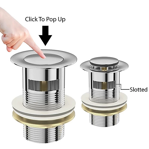 BELOFAY Pop Up Basin Waste Slotted Click Clack Bathroom Sink Plug In Chrome Finish - Modern Sink Waste Kit With Overflows 6 BELOFAY Pop Up Basin Waste Slotted Click Clack Bathroom Sink Plug In Chrome Finish - Modern Sink Waste Kit With Overflows - Image 4