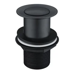 Black Basin Sink Waste Plug Unslotted Click Clack Pop Up Clicker Push Button