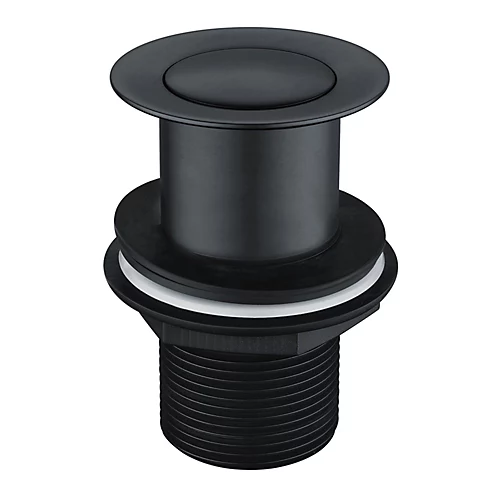 Black Basin Sink Waste Plug Unslotted Click Clack Pop Up Clicker Push Button 3 Black Basin Sink Waste Plug Unslotted Click Clack Pop Up Clicker Push Button