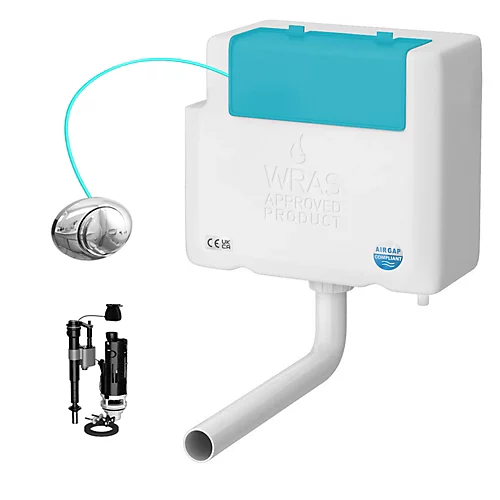 Bottom Entry Dual Flush Concealed WC Toilet Cistern - Includes WRAS Internals & Pipe 3 Bottom Entry Dual Flush Concealed WC Toilet Cistern - Includes WRAS Internals & Pipe