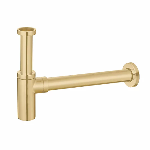 Brushed Brass Full Cover Unslotted Basin Waste & Minimalist Bottle Trap 5 Brushed Brass Full Cover Unslotted Basin Waste & Minimalist Bottle Trap - Image 3