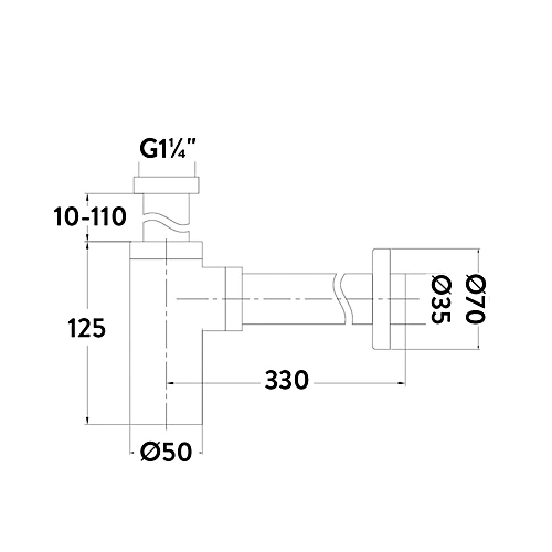 Brushed Brass Full Cover Unslotted Basin Waste & Minimalist Bottle Trap 6 Brushed Brass Full Cover Unslotted Basin Waste & Minimalist Bottle Trap - Image 4