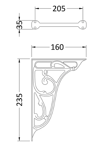 Ceramic Accessories Pair Of Ornate Cistern Brackets - Chrome - Balterley 3 Ceramic Accessories Pair Of Ornate Cistern Brackets - Chrome - Balterley - Image 2