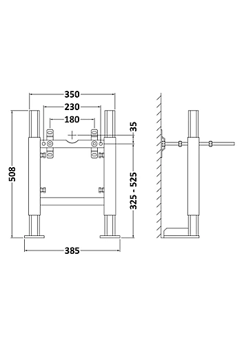 Ceramic Accessories Standard Wall Frame (For Use With Wall Hung Toilet Pans) - Balterley 4 Ceramic Accessories Standard Wall Frame (For Use With Wall Hung Toilet Pans) - Balterley - Image 2