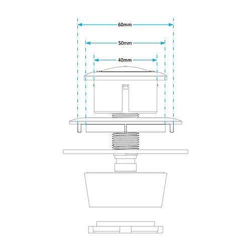 Chrome Universal Adjustable Dual Flush Push Button For Concealed Cisterns 6 Chrome Universal Adjustable Dual Flush Push Button For Concealed Cisterns - Image 4