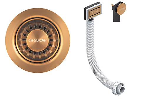 Clearwater Deco 90mm Kitchen Sink Basket Strainer & Overflow Waste Artisan Brass PVD - W90OAB 3 Clearwater Deco 90mm Kitchen Sink Basket Strainer & Overflow Waste Artisan Brass PVD - W90OAB