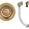 Clearwater Deco 90mm Kitchen Sink Basket Strainer & Overflow Waste Gold PVD - W90OG -Klim Heating Shop clearwater deco 90mm kitchen sink basket strainer overflow waste gold pvd w90og5060532911828 01c MP