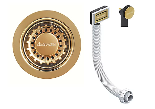 Clearwater Deco 90mm Kitchen Sink Basket Strainer & Overflow Waste Gold PVD - W90OG 3 Clearwater Deco 90mm Kitchen Sink Basket Strainer & Overflow Waste Gold PVD - W90OG
