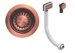 Clearwater Deco 90mm Kitchen Sink Basket Strainer & Overflow Waste Regency Copper PVD - W90ORC