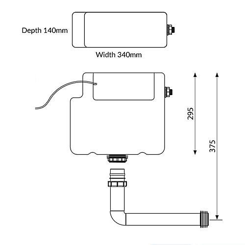 Concealed WC Toilet Cistern With Gloss Chrome Cable Flush Plate - Right Water Entry 4 Concealed WC Toilet Cistern With Gloss Chrome Cable Flush Plate - Right Water Entry - Image 2