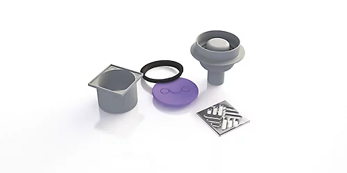 Cooke & Lewis Liquid Grey Shower Waste (L)155mm (W)155mm (Dia)50mm 3 Cooke & Lewis Liquid Grey Shower Waste (L)155mm (W)155mm (Dia)50mm