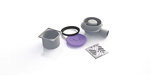 Cooke & Lewis Liquid Grey Shower Waste (L)180mm (W)155mm (Dia)50mm 3 Cooke & Lewis Liquid Grey Shower Waste (L)180mm (W)155mm (Dia)50mm