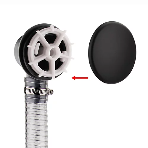 ENKI, W35, 1.5 Inch Matte Black Bath Waste With Overflow, Sturdy Plastic Pipping, Pop Up Waste Connection, Contemporary Design, Po 5 ENKI, W35, 1.5 Inch Matte Black Bath Waste With Overflow, Sturdy Plastic Pipping, Pop Up Waste Connection, Contemporary Design, Po - Image 3