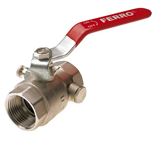 Ferro 5/4 Inch Inline Water Ball Valve Female Thread With Drain Valve 3 Ferro 5/4 Inch Inline Water Ball Valve Female Thread With Drain Valve
