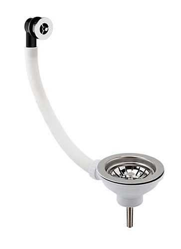 Fireclay Kitchen Sink Basket Strainer Waste With Overflow - 90mm - Chrome - Balterley 3 Fireclay Kitchen Sink Basket Strainer Waste With Overflow - 90mm - Chrome - Balterley