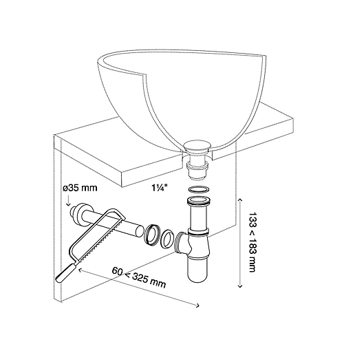 Flomasta Chrome-plated Standard Adjustable Height Bottle Basin Trap (Dia)35mm 4 Flomasta Chrome-plated Standard Adjustable Height Bottle Basin Trap (Dia)35mm - Image 2