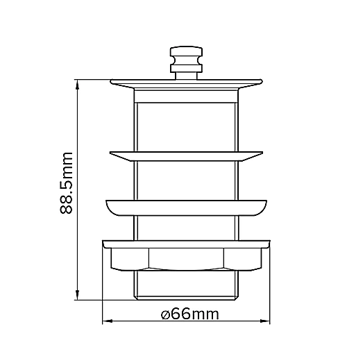 Flomasta Chrome-plated Unslotted Captive Basin Waste - (Dia)46mm 4 Flomasta Chrome-plated Unslotted Captive Basin Waste - (Dia)46mm - Image 2
