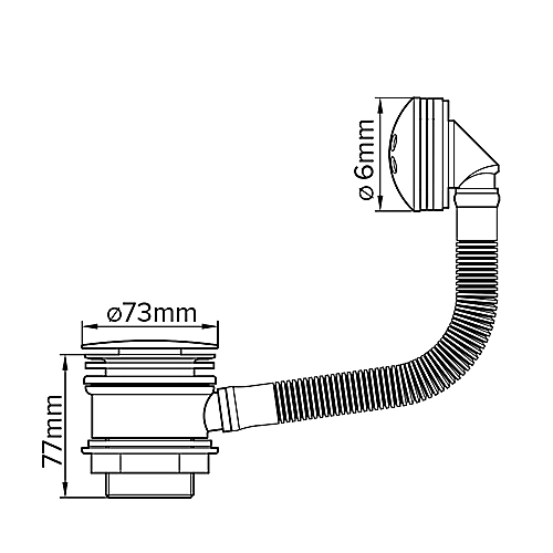Flomasta Chrome-plated Unslotted Sprung Bath Waste - (Dia)52mm 4 Flomasta Chrome-plated Unslotted Sprung Bath Waste - (Dia)52mm - Image 2