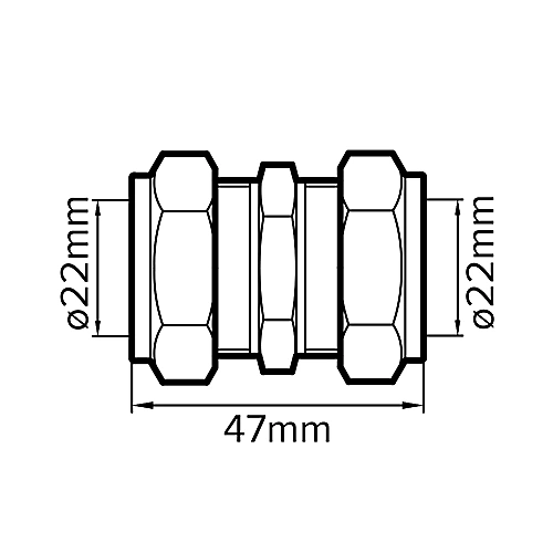 Flomasta Compression Fitting Compression Straight Equal Coupler (Dia)22mm 22mm, Pack Of 10 4 Flomasta Compression Fitting Compression Straight Equal Coupler (Dia)22mm 22mm, Pack Of 10 - Image 2