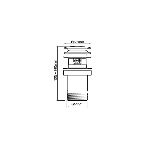 Flomasta Slotted Sprung Basin Waste - (Dia)46mm 4 Flomasta Slotted Sprung Basin Waste - (Dia)46mm - Image 2
