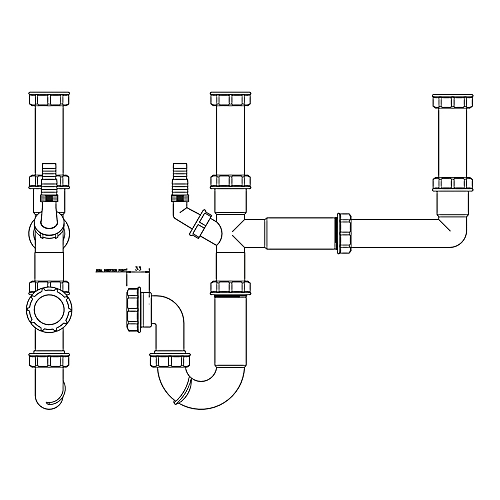 FloPlast 2 Bowl Kitchen Sink Waste Kit, (Dia)40mm 5 FloPlast 2 Bowl Kitchen Sink Waste Kit, (Dia)40mm - Image 3