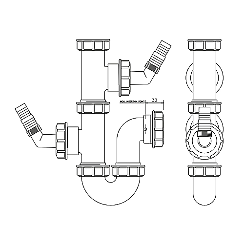 FloPlast Double Nozzle Appliance Trap (Dia)40mm 4 FloPlast Double Nozzle Appliance Trap (Dia)40mm - Image 2