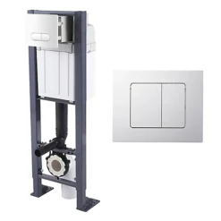 GoodHome Zagar Grey Dual-flush Cistern Frame Set