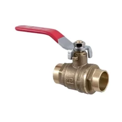 Goshe Straight Shutoff Valve 15mm Soldered Radiator Heater DN15 With Red Handle