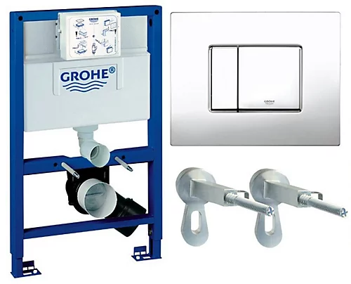 GROHE 38526 Rapid SL 3 In 1 WC Set - 0.82m Concealed Frame ,Cistern, Cosmo Plate 3 GROHE 38526 Rapid SL 3 In 1 WC Set - 0.82m Concealed Frame ,Cistern, Cosmo Plate