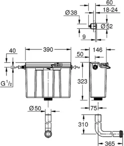 Grohe Adagio 39054 Dual Flush Concealed Cistern Side Entry + Chrome Button 5 Grohe Adagio 39054 Dual Flush Concealed Cistern Side Entry + Chrome Button -Klim Heating Shop grohe adagio 39054 dual flush concealed cistern side entry chrome button4005176936289 02c MP