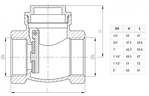 Invena 1/2 Inch Clack Non-Return Valve Brass Swing One-way Check Valves 4 Invena 1/2 Inch Clack Non-Return Valve Brass Swing One-way Check Valves - Image 2