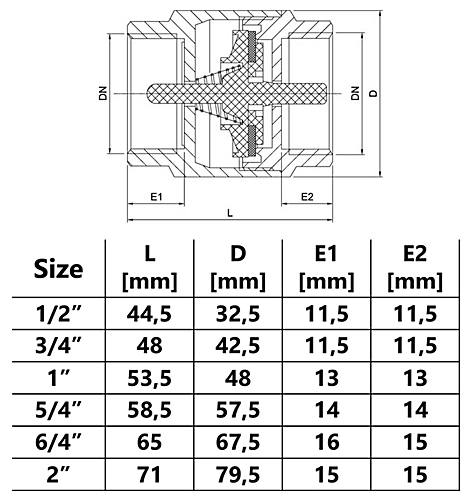 Invena 1/2 Inch Non-Return Check Valve Female Brass With Plastic Insert 5 Invena 1/2 Inch Non-Return Check Valve Female Brass With Plastic Insert - Image 3
