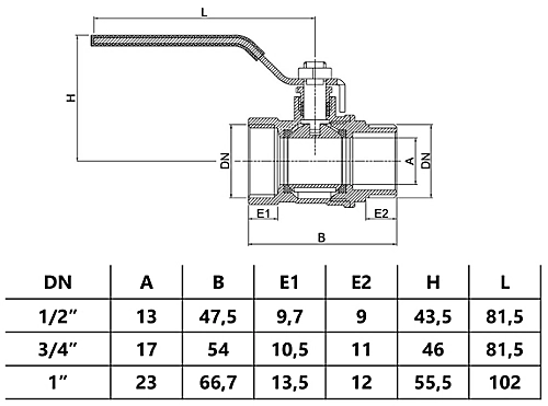 Invena 1 Inch Inline Water Ball Valve Quarter Turn Steel Handle DN25 Female X Male Thread 4 Invena 1 Inch Inline Water Ball Valve Quarter Turn Steel Handle DN25 Female X Male Thread - Image 2