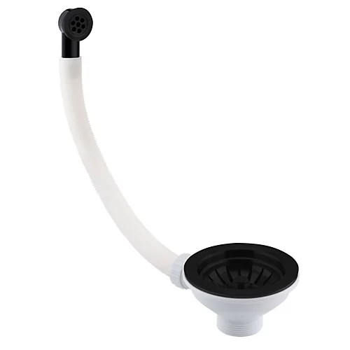 Matt Black Kitchen Basket Strainer Waste Round Overflow 3 Matt Black Kitchen Basket Strainer Waste Round Overflow