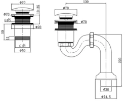 Omnires Bath Waste Drain Retro Bathtub Decorative Shaped Antique Brass Click-clack -Klim Heating Shop omnires bath waste drain retro bathtub decorative shaped antique brass click clack5908223789175 02c MP