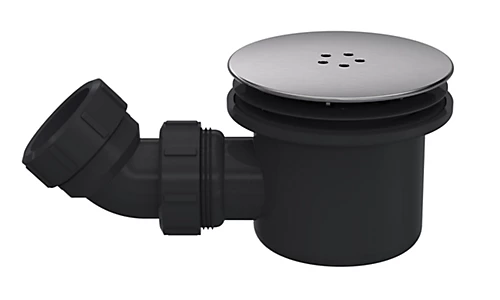 Pearlstone Shower Tray Mega Flow Waste - Black With Brushed Gunmetal Top - Balterley 3 Pearlstone Shower Tray Mega Flow Waste - Black With Brushed Gunmetal Top - Balterley