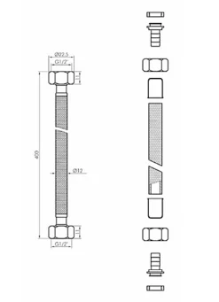PEPTE 40cm 1/2 X 1/2 BSP Black Nylon Braided Flexible Faucet Flush Valve Hose 7 PEPTE 40cm 1/2 X 1/2 BSP Black Nylon Braided Flexible Faucet Flush Valve Hose -Klim Heating Shop pepte 40cm 1 2 x 1 2 bsp black nylon braided flexible faucet flush valve hose5901095525629 03c MP