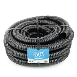 Pisces 40mm (1.5 Inch) Black Pond Corrugated Flexible Hose Pipe - 10m Roll