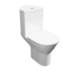 Premium CORNER OPEN BACK ROUND Toilet Set (Saturn) - Rimless Pan - Cistern - Soft Close Seat - Includes Chrome Flush Button -Klim Heating Shop premium corner open back round toilet set saturn rimless pan cistern soft close seat includes chrome flush button0792273875699 01c MP