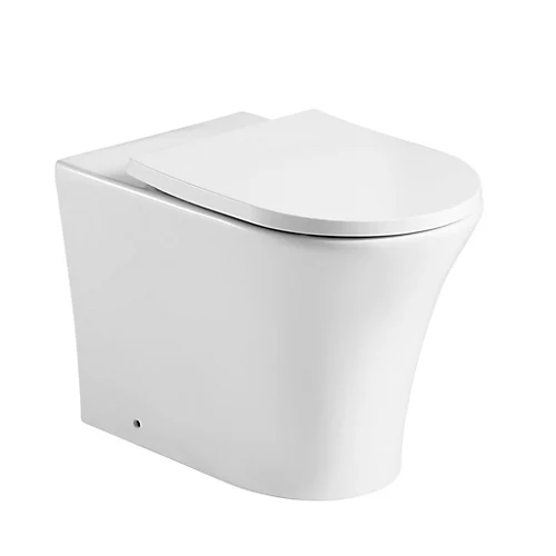 Premium CORNER OPEN BACK ROUND Toilet Set (Saturn) - Rimless Pan - Cistern - Soft Close Seat - Includes Chrome Flush Button 4 Premium CORNER OPEN BACK ROUND Toilet Set (Saturn) - Rimless Pan - Cistern - Soft Close Seat - Includes Chrome Flush Button - Image 2