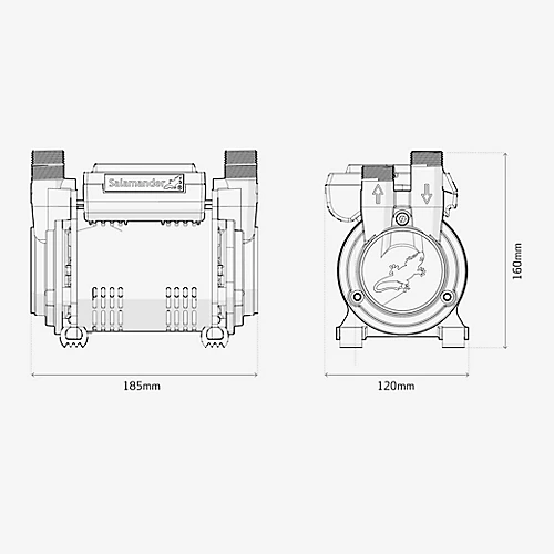 Salamander Pumps CT55 Xtra Single 1.5 Bar Shower Pump (H)160mm (W)120mm (L)185mm 4 Salamander Pumps CT55 Xtra Single 1.5 Bar Shower Pump (H)160mm (W)120mm (L)185mm - Image 2