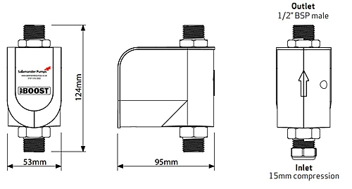 Salamander TAPBOOST Single Outlet Inline Gravity / Mains Fed Pressure Booster 6 Salamander TAPBOOST Single Outlet Inline Gravity / Mains Fed Pressure Booster - Image 4